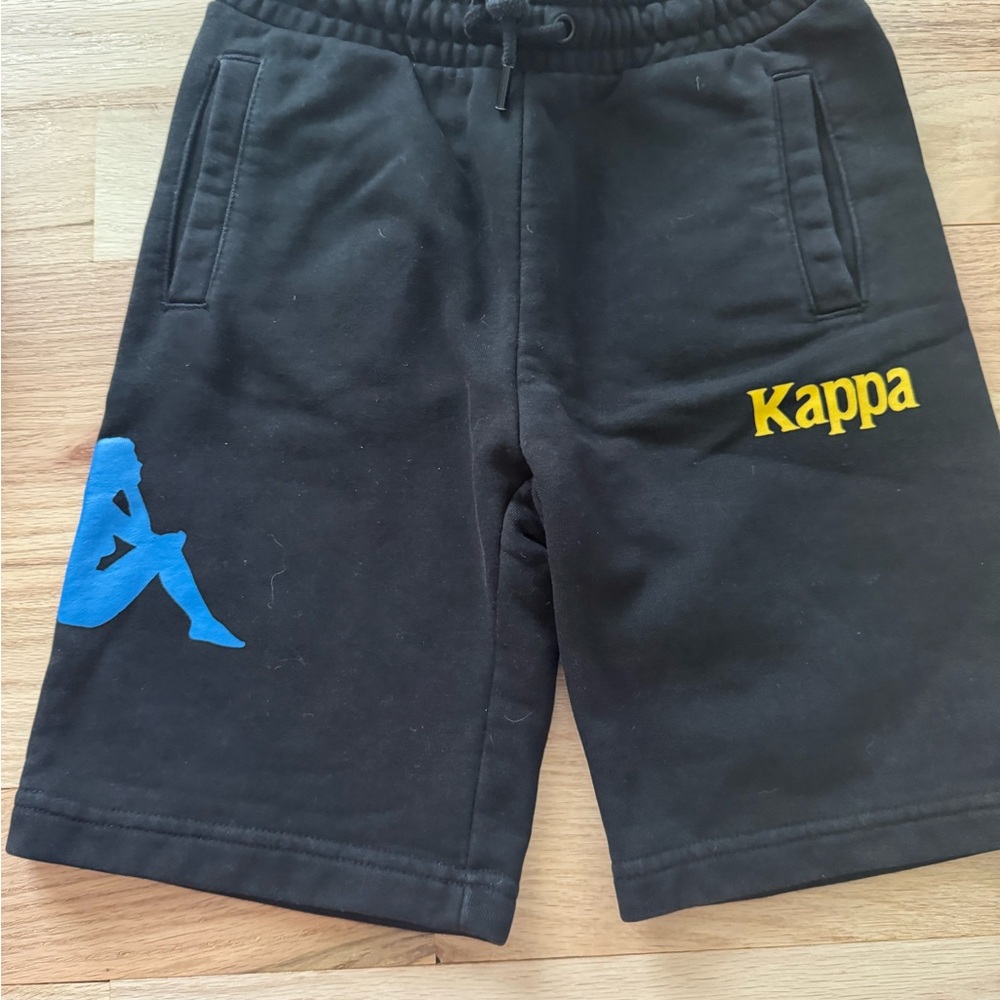 Kappa Black and Blue Athletic Shorts Lightweight Elastic Waist
